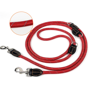 Dog Leash Factory - Adjustable Nylon Double Head with Carabiners