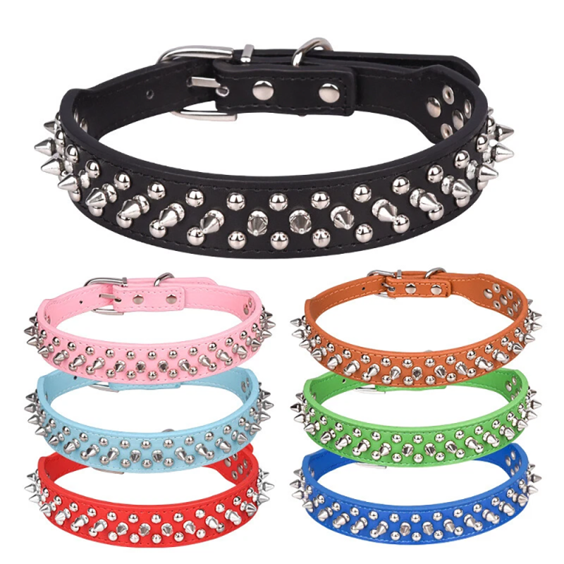 Dog Collar Factory - Adjustable Spiked PU Leather Custom Logo