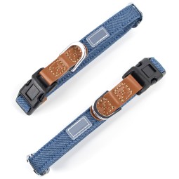 Dog Collar Set Manufacturer - Trendy Eco-Friendly Denim Adjustable