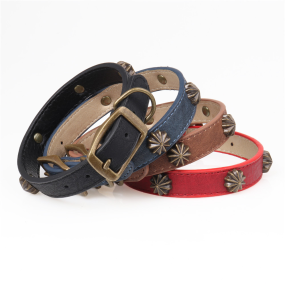 Dog Collar Supplier - Factory Direct Bronze Stud PU Material