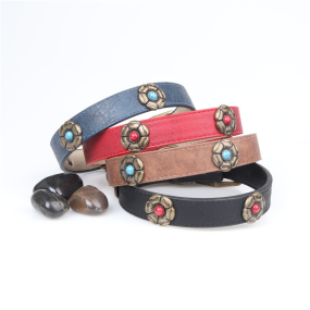 Dog Collar Factory - Bronze Style Gemstone Flower Tactical