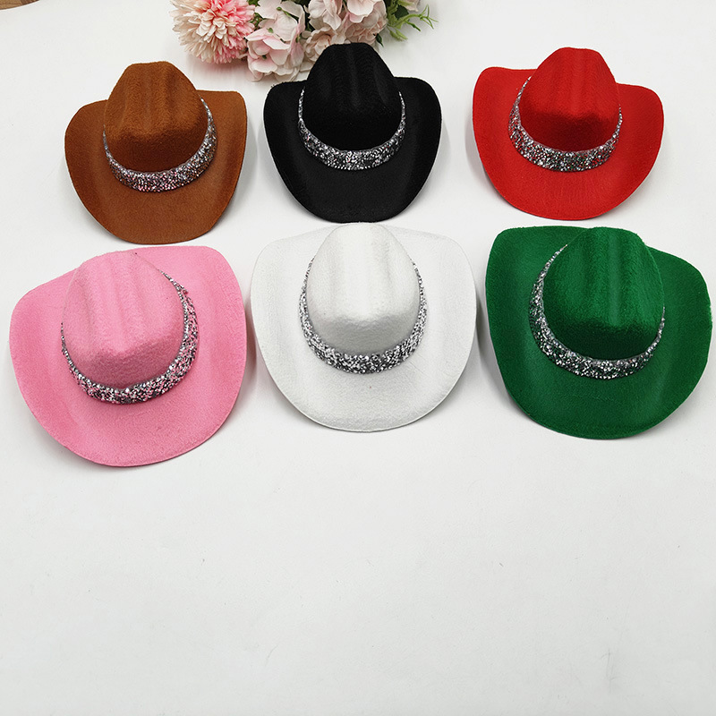 Pet Cowboy Hat Manufacturer - Western Mini Rhinestone Hairpin