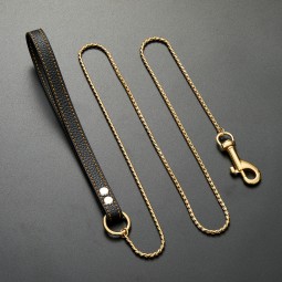 Pet Chain Leash Supplier - 4mm Gold Stainless Steel Welding