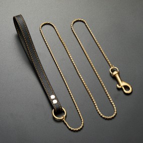 Pet Chain Leash Supplier - 4mm Gold Stainless Steel Welding