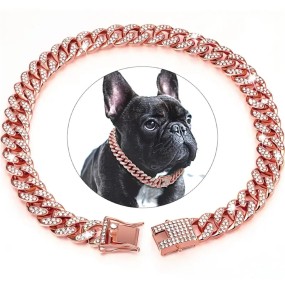 Pet Necklace Supplier - New Diamond Cuban Chain Zinc Alloy