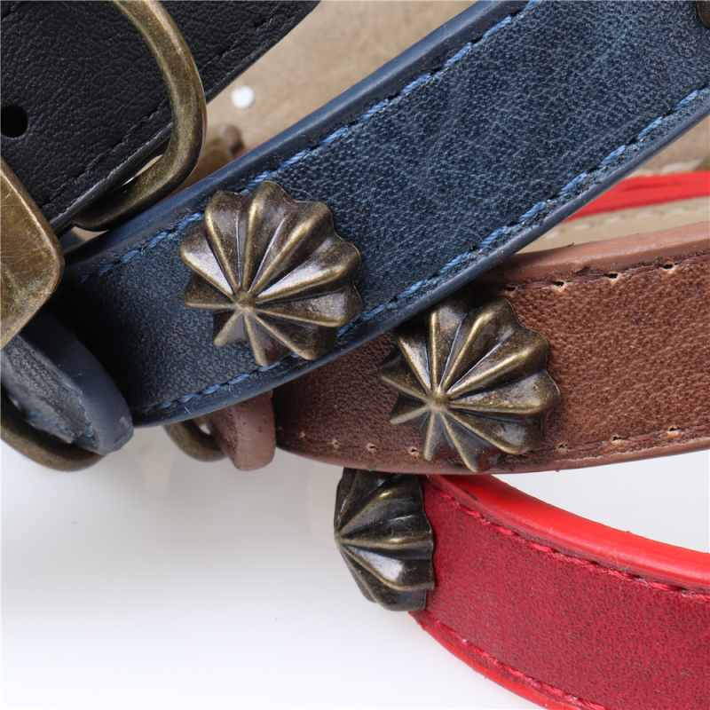 Dog Collar Supplier - Factory Direct Bronze Stud PU Material