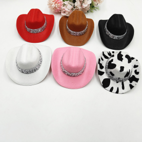 Pet Cowboy Hat Manufacturer - Western Mini Rhinestone Hairpin