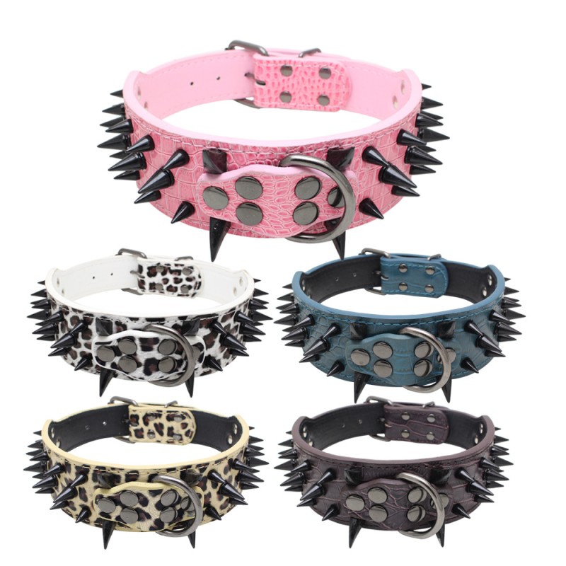 Pet Collar Factory - Spikes Color Rivets Large Medium Dog
