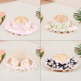 Pet Costume Hat Manufacturer - Elegant Princess Lace Trim Bowknot