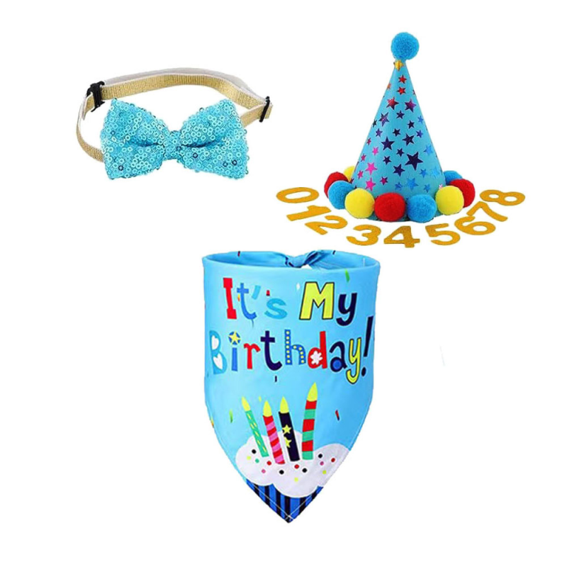 Dog Birthday Set Manufacturer - Best-Selling Cotton Triangle Scarf