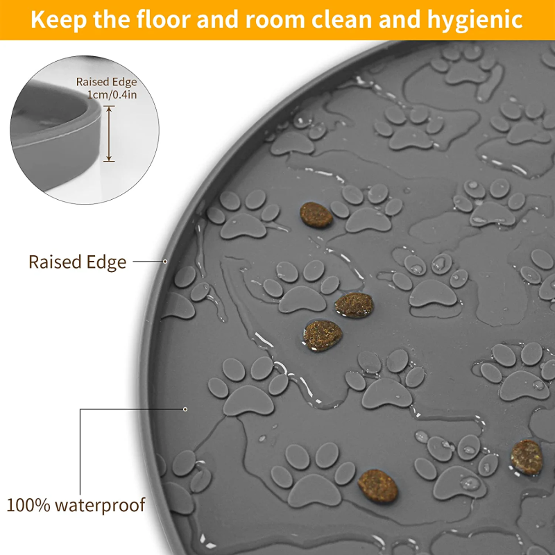 Pet Feeding Mat Supplier - 40x30cm Water Ripple Non-Slip