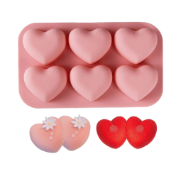 Baking Pan Supplier - 8 Grid Diamond Heart 3D Silicone