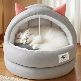 Cat Bed Supplier - Winter Warm Semi-Enclosed All-Season Mat Solid Pattern