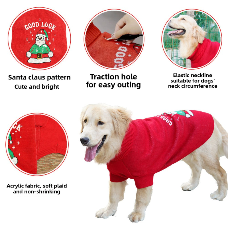 Dog Sweater Manufacturer - Thickened Cartoon Leashable Knitwear for Large Dogs