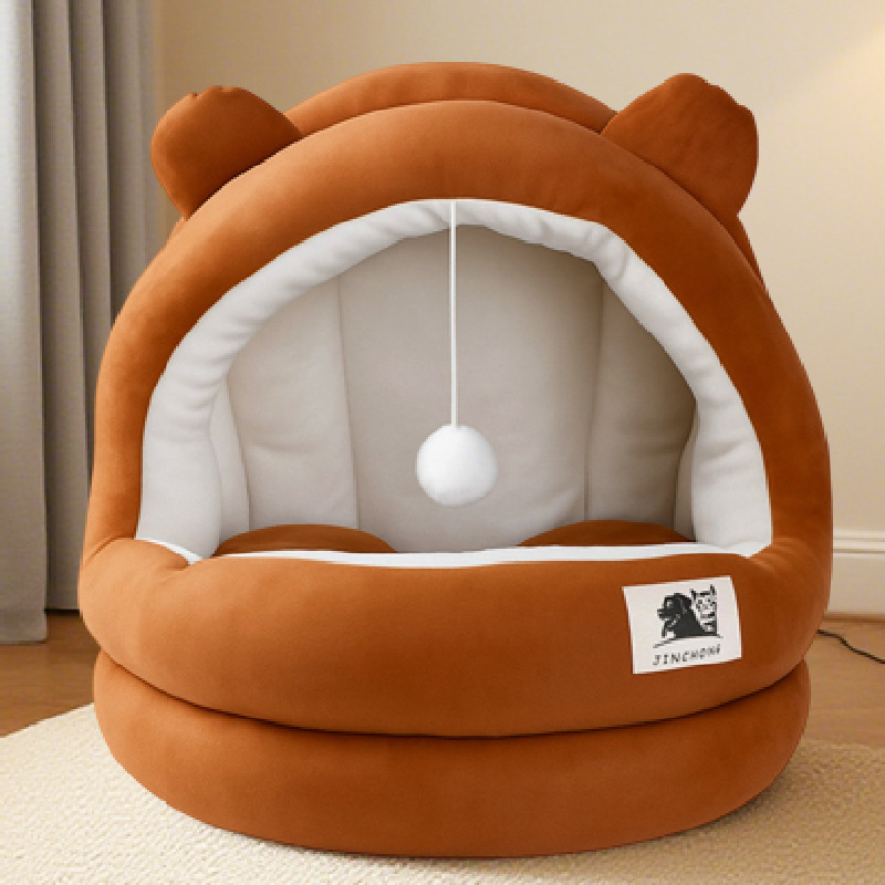 Cat Bed Supplier - Winter Warm Semi-Enclosed All-Season Mat Solid Pattern