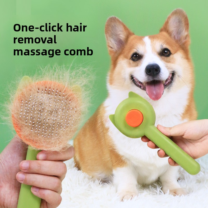 Pet Grooming Comb Manufacturer - Self-Cleaning Plastic Hair Removal Massage Brush