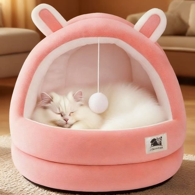 Cat Bed Supplier - Winter Warm Semi-Enclosed All-Season Mat Solid Pattern