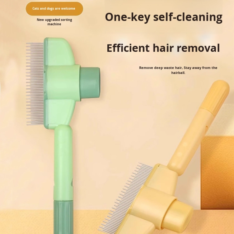Pet Comb Supplier - One Click Clean Plastic Detangling for Long Hair