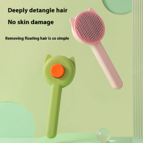 Pet Grooming Comb Manufacturer - Self-Cleaning Plastic Hair Removal Massage Brush