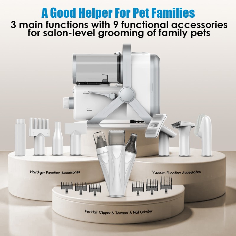 Pet Grooming Vacuum Supplier - Multifunctional Electric Clipper Vacuum Cleaner Set