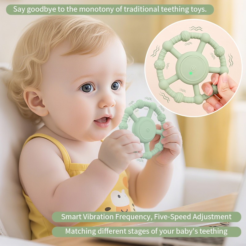 Baby Teether Supplier - New Design Silicone Electric Sensory Food Grade Vibrating