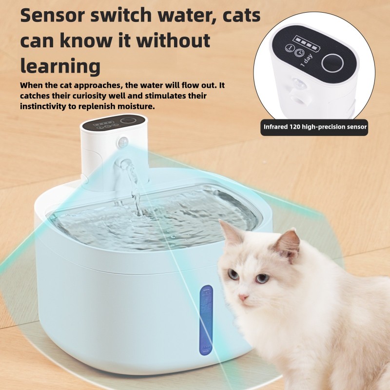 Automatic Pet Water Fountain Manufacturer - 2.6L Low Noise Wireless Smart Dispenser