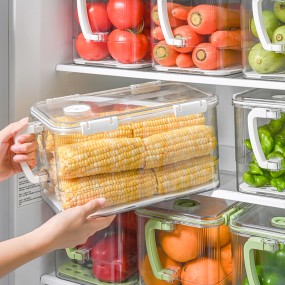 Storage Bins Manufacturer - Stackable Clear PET Plastic Rectangle Refrigerator