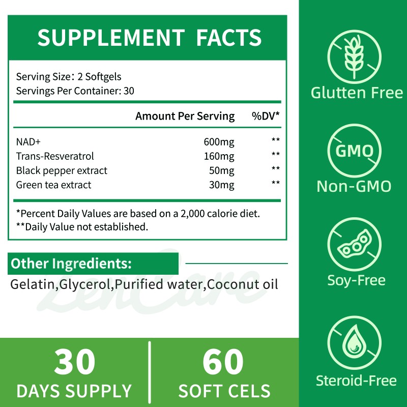 Resveratrol NAD Softgel Manufacturer - Private Label High Quality