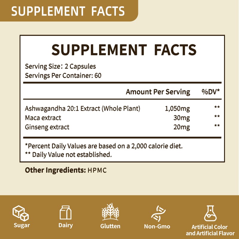 Ashwagandha Capsules Manufacturer - Private Label 1050mg Extra Strength