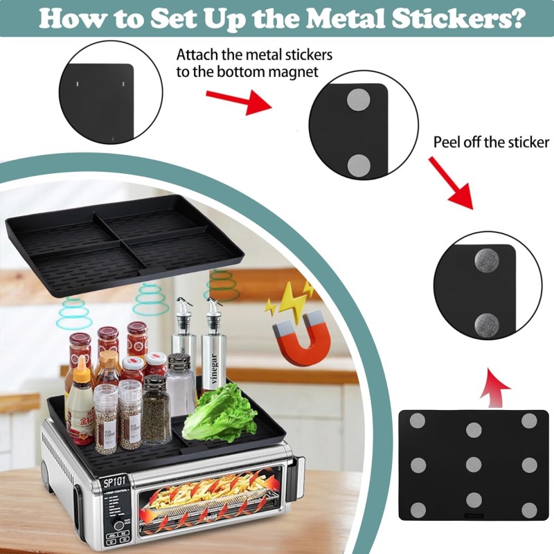 Spice Organizer Supplier - Magnetic Silicone Oven Top Rack Mat