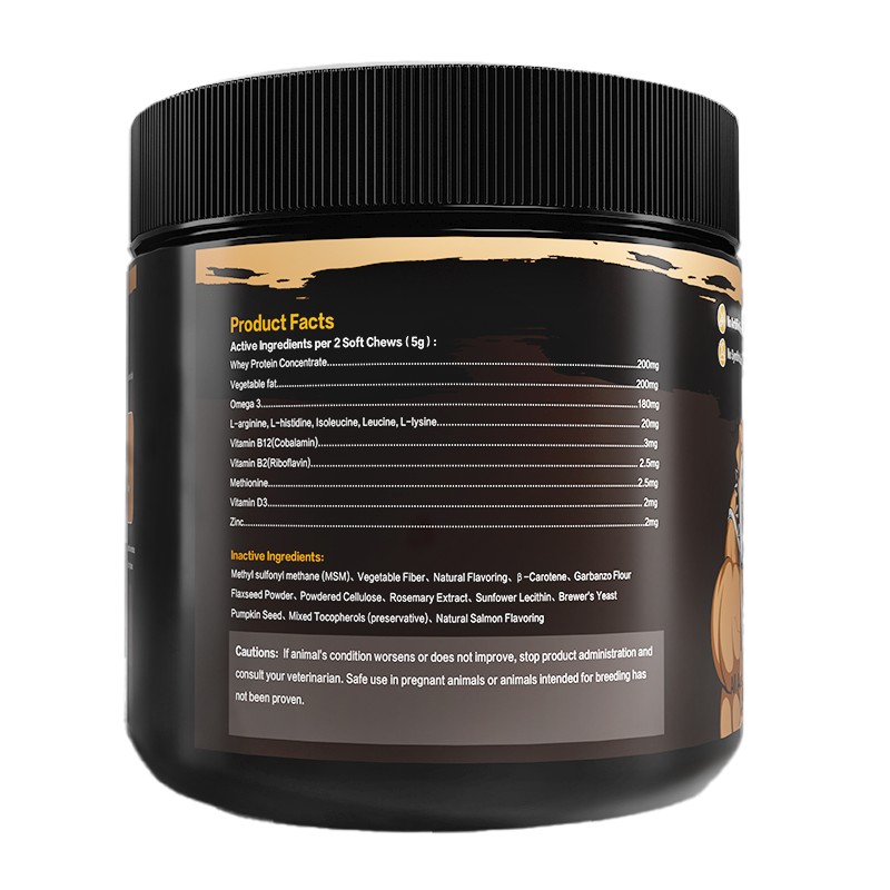 Dog Muscle Gain Chews Factory - High Protein Premium Muscle Builder All Breeds