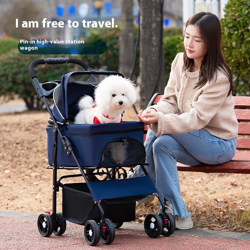 Dog Stroller Supplier - Wholesale Portable with Storage Basket Foldable