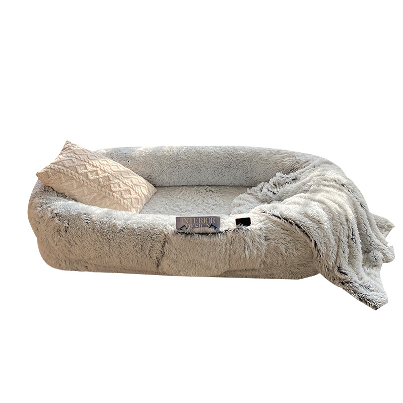Giant Dog Bed Factory - Large XL Warm Plush Round Sponge Breathable