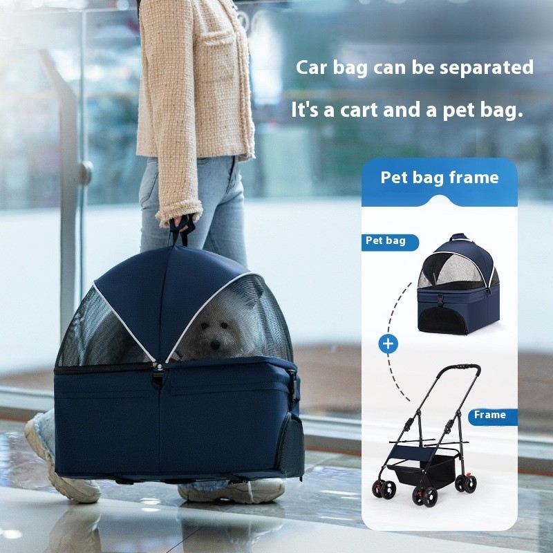 Pet Stroller Factory - Luxury 4 Wheel Small Fold Travel for Cat Dog