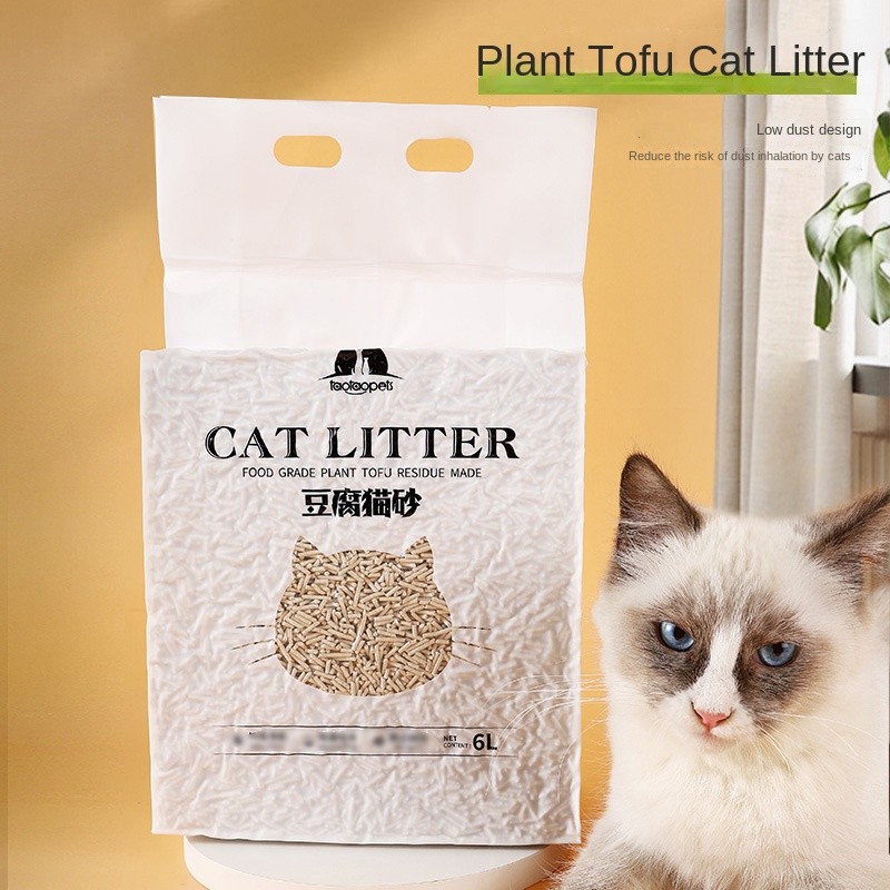 Tofu Cat Litter Factory - Eco-Friendly 6L Green Tea Flavored Corn Fine Dust