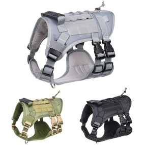 Dog Harness Supplier - Multi-Functional Tactical Vest-Style Oxford Material Heavy Duty