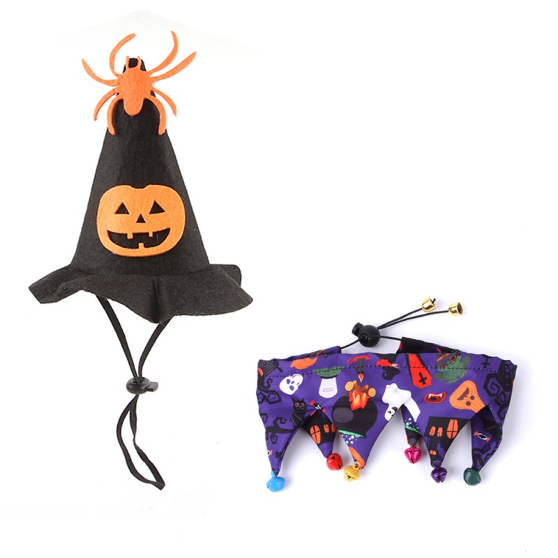 Pet Scarf Set Supplier - Cozy Polyester Halloween Hat Scarf Set Winter Accessory
