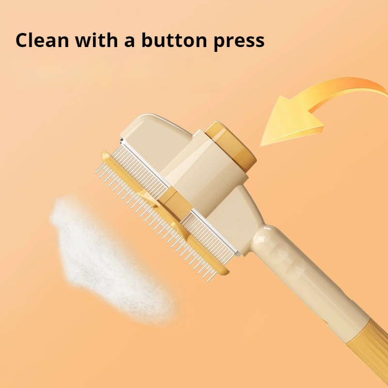 Pet Comb Supplier - Wholesale ABS Stainless Steel Self-Cleaning One-Click Hair Removal