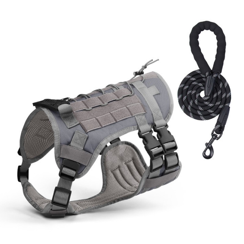 Dog Harness Supplier - Multi-Functional Tactical Vest-Style Oxford Material Heavy Duty