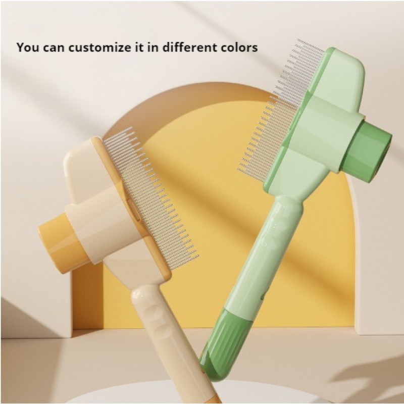 Pet Comb Supplier - Wholesale ABS Stainless Steel Self-Cleaning One-Click Hair Removal
