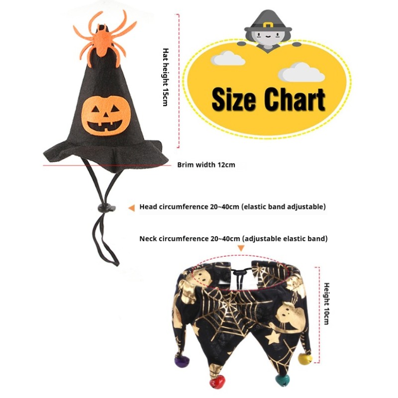 Pet Scarf Set Supplier - Cozy Polyester Halloween Hat Scarf Set Winter Accessory