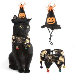 Pet Scarf Set Supplier - Cozy Polyester Halloween Hat Scarf Set Winter Accessory