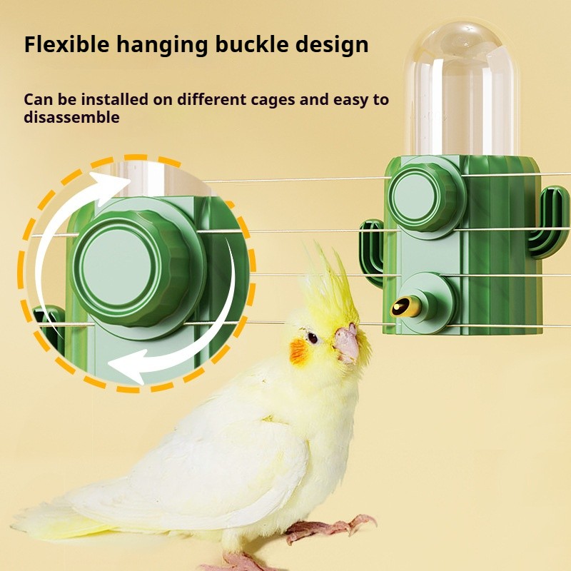 Bird Water Feeder Manufacturer - 250ML Eco-friendly Cactus Shape Durable Hanging