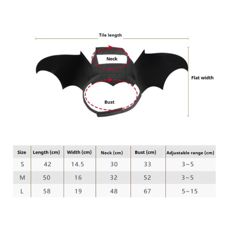 Pet Costume Supplier - Comfortable Polyester Bat Harness-style Halloween Winter