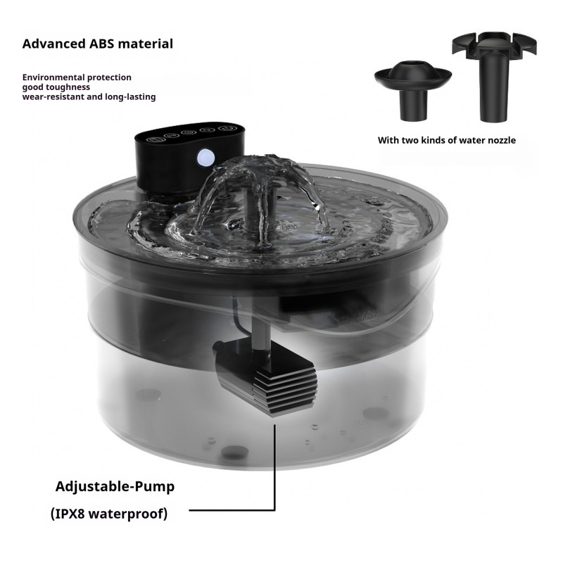 Cat Water Fountain Supplier - Ultra-Quiet Solid Pattern Low-Energy Large-Capacity