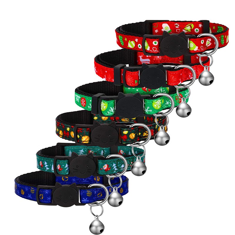 Cat Collars Manufacturer - Adjustable Breakaway with Bell Christmas Pet Collars