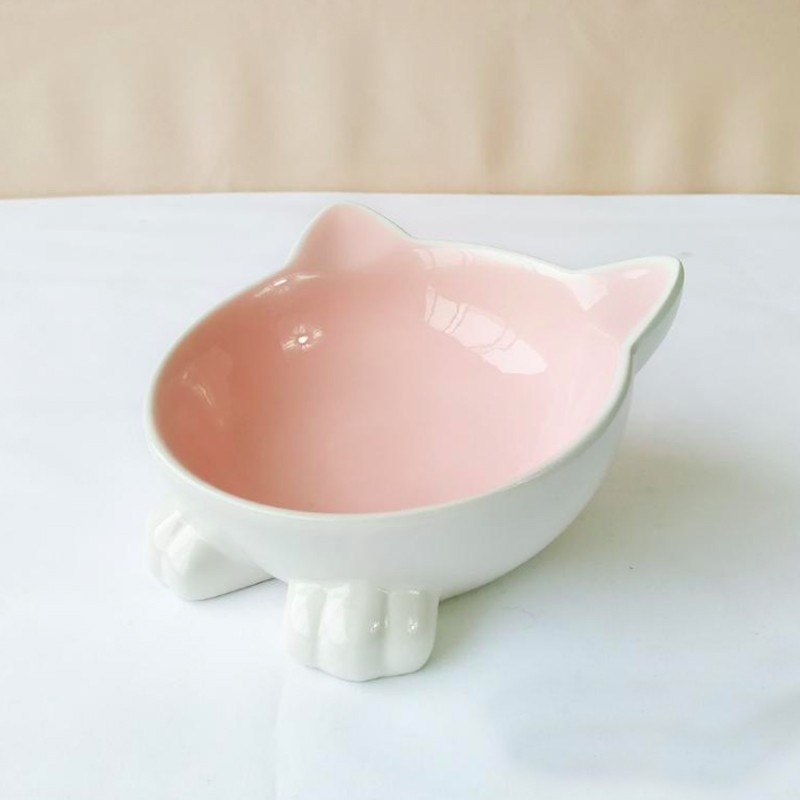 Ceramic Pet Feeder Supplier - High Quality Creative Cat Shape Fashion Design Durable