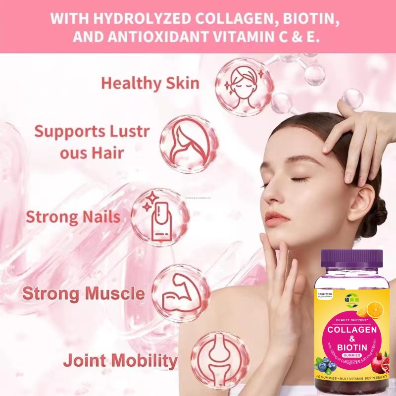 Sugar Free Collagen Gummies Factory - Premium with Biotin Magnesium Healthy Hair Support