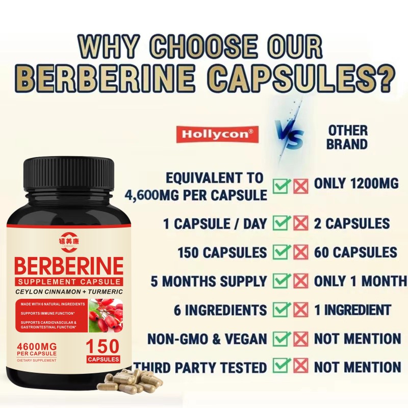 Berberine Capsules Factory - Own Brand Vegetarian Supplement Weight Management Digestion