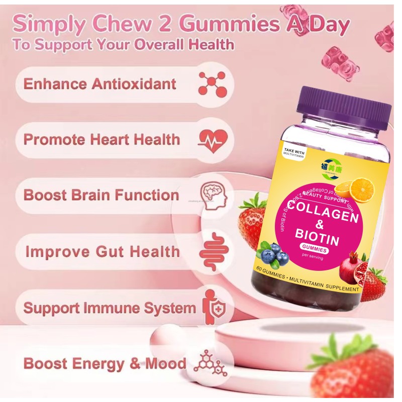 Sugar Free Collagen Gummies Factory - Premium with Biotin Magnesium Healthy Hair Support
